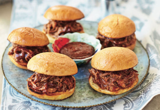 Shredded Beef Sliders w/ Wild Cherry BBQ Sauce
