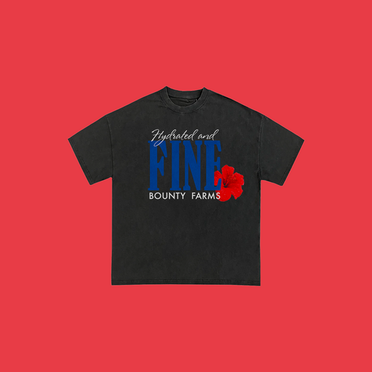 hydrated and fine -flower vintage black Tshirt