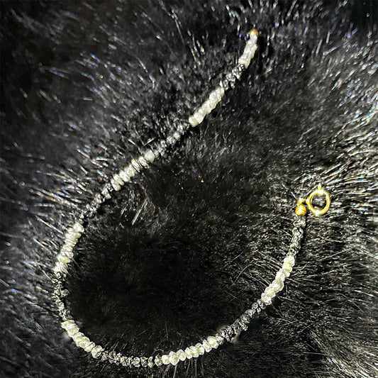 Bracelet: Black and White Raw Diamond Chip