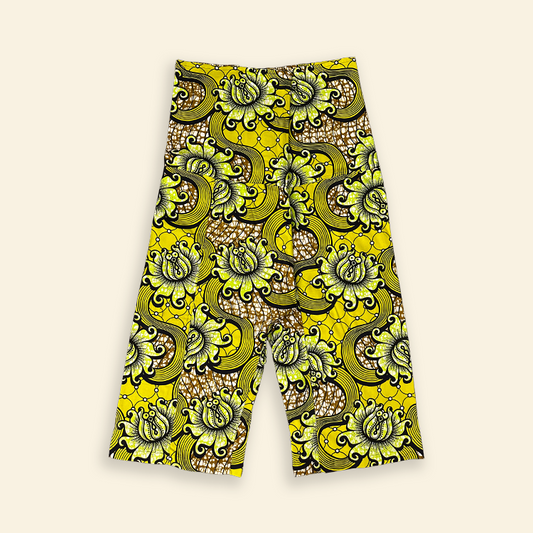 Origami African fabric pants - Lemon /Lime