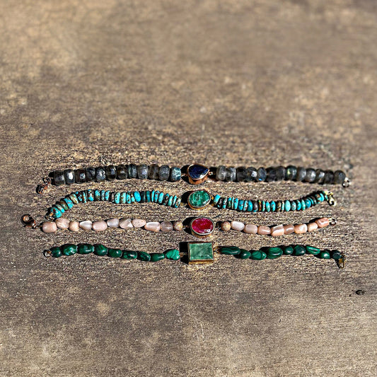 Bracelet: Emerald with Zimbabwean Malachite