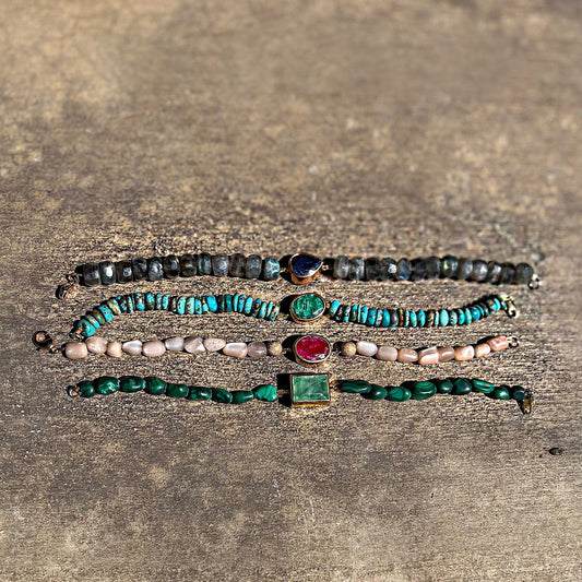 Bracelet: Ethiopian Turquoise and Emerald